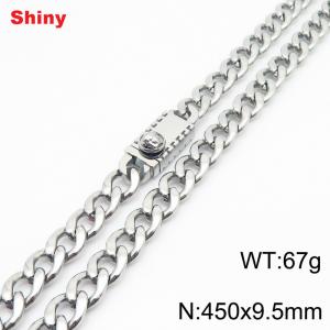 450x9.5mm wide Cuban chain stainless steel necklace - KN284485-Z