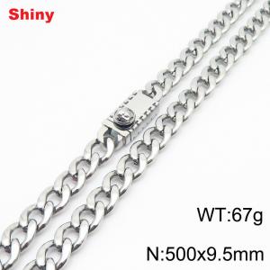 500x9.5mm wide Cuban chain stainless steel necklace - KN284486-Z