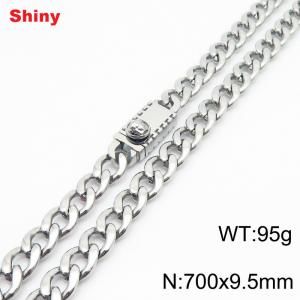 700x9.5mm wide Cuban chain stainless steel necklace - KN284490-Z