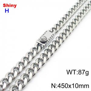 450x10mm stainless steel Cuban chain necklace in steel color - KN284695-Z