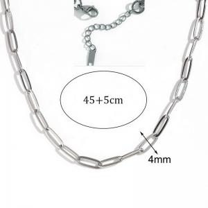 Stainless steel fashionable and minimalist paper clip chain necklace - KN285037-Z
