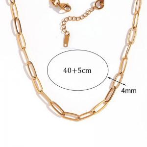 Stainless steel fashionable and minimalist paper clip chain necklace - KN285039-Z
