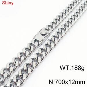 700X12mm Stainless Steel Cuban Necklace - KN285152-Z