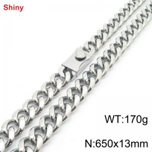 650x13mm stainless steel Cuban chain necklace in steel color - KN285361-Z