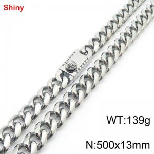 500x13mm stainless steel Cuban chain necklace in steel color - KN285449-Z