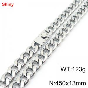 450x13mm wide Cuban chain stainless steel necklace - KN285469-Z