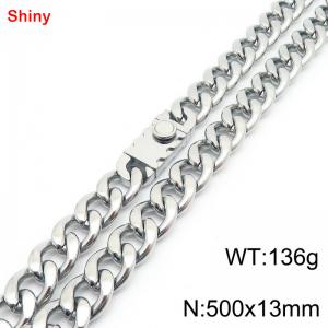 500x13mm wide Cuban chain stainless steel necklace - KN285470-Z