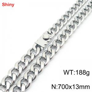 700x13mm wide Cuban chain stainless steel necklace - KN285474-Z