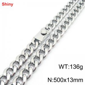 500x13mm wide Cuban chain stainless steel necklace - KN285491-Z