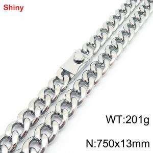 750x13mm wide Cuban chain stainless steel necklace - KN285496-Z