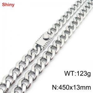 450x13mm wide Cuban chain stainless steel necklace - KN285511-Z