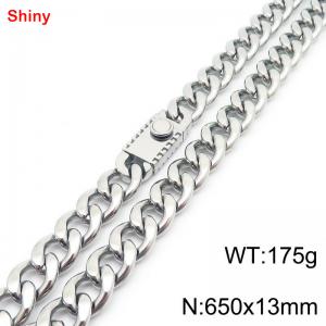 650x13mm wide Cuban chain stainless steel necklace - KN285515-Z