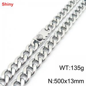 500x13mm wide Cuban chain stainless steel necklace - KN285533-Z