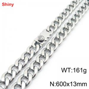 600x13mm wide Cuban chain stainless steel necklace - KN285535-Z