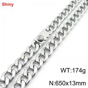 650x13mm wide Cuban chain stainless steel necklace - KN285536-Z