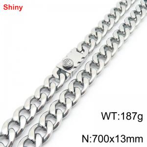 700x13mm wide Cuban chain stainless steel necklace - KN285537-Z