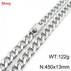 450x13mm wide Cuban chain stainless steel necklace - KN285553-Z