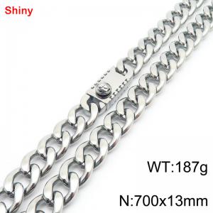 700x13mm wide Cuban chain stainless steel necklace - KN285558-Z