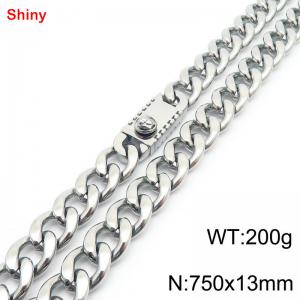 750x13mm wide Cuban chain stainless steel necklace - KN285559-Z