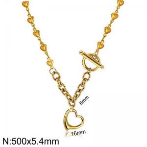 French splicing stainless steel heart-shaped women's necklace - KN285844-Z