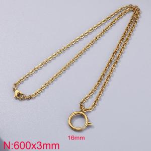 Stainless steel gold cross welded chain necklace - KN286006-Z