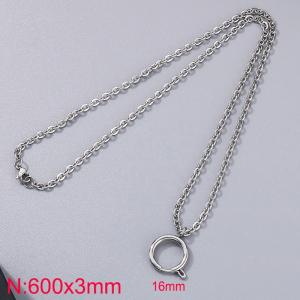 Stainless steel cross welded chain necklace - KN286007-Z