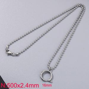 Stainless steel bead chain necklace - KN286013-Z