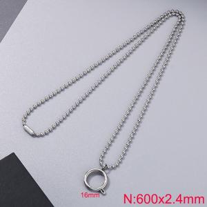 Stainless steel bead chain necklace - KN286014-Z