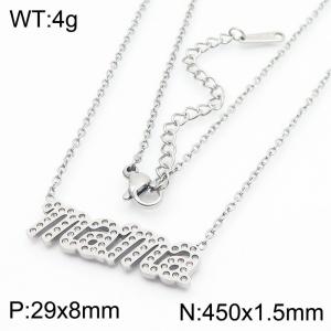 Mother's Day jewelry titanium steel diamond inlaid mama necklace for women - KN286035-KLX