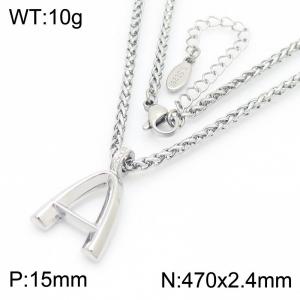 Stainless steel square pendant with laser MY DAD MY HERO logo necklace - KN286135-Z
