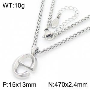 Versatile Letter E Flower Basket Chain Stainless Steel Women's Necklace - KN286139-Z