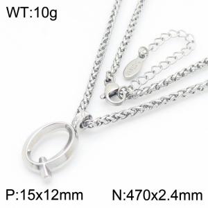 Versatile Letter Q Flower Basket Chain Stainless Steel Women's Necklace - KN286151-Z