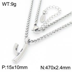 Versatile Letter Y Flower Basket Chain Stainless Steel Women's Necklace - KN286159-Z