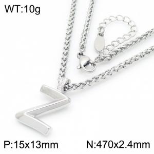 Versatile Letter Z Flower Basket Chain Stainless Steel Women's Necklace - KN286160-Z