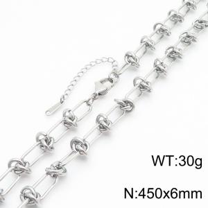 Special Stainless Steel Knotted Links Jewelry Set for Women Simple Charm Necklace - KN286242-Z