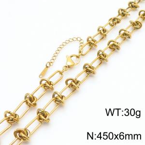 Special Stainless Steel Knotted Links Jewelry Set for Women Simple Charm Necklace - KN286243-Z