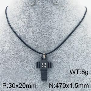 Stainless steel with Ceramic Necklace - KN286364-TS