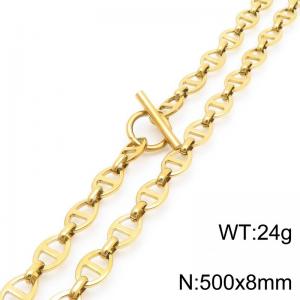 Stainless steel sun shaped chain OT buckle necklace - KN286384-Z