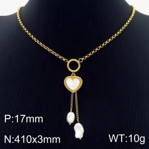 SS Gold-Plating Necklace - KN286408-HM