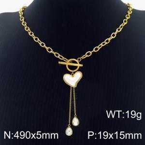 SS Gold-Plating Necklace - KN286410-HM