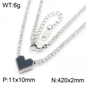 Stainless Steel Stone Necklace - KN286413-HR