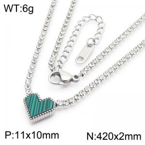 Stainless Steel Stone Necklace - KN286415-HR