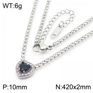 Stainless Steel Stone Necklace - KN286418-HR