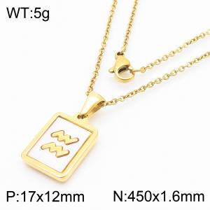 SS Gold-Plating Necklace - KN286707-LB