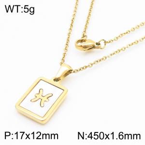 SS Gold-Plating Necklace - KN286709-LB