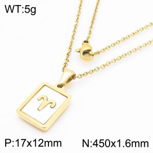 SS Gold-Plating Necklace - KN286712-LB