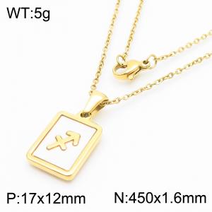 SS Gold-Plating Necklace - KN286714-LB
