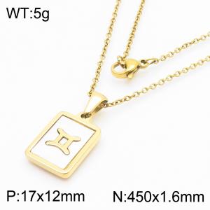 SS Gold-Plating Necklace - KN286715-LB