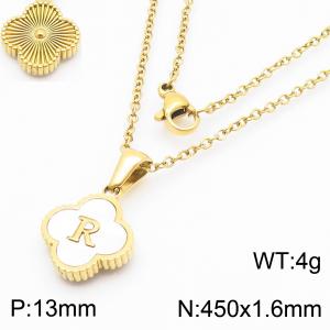 SS Gold-Plating Necklace - KN286733-LB