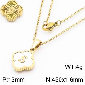 SS Gold-Plating Necklace - KN286734-LB